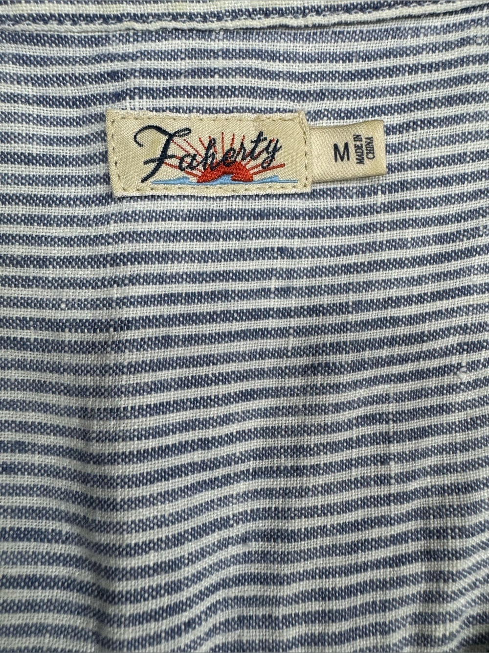 Faherty Isha 100% Linen Pintuck Shift Dress With Pockets Womens Medium - Picture 5 of 13